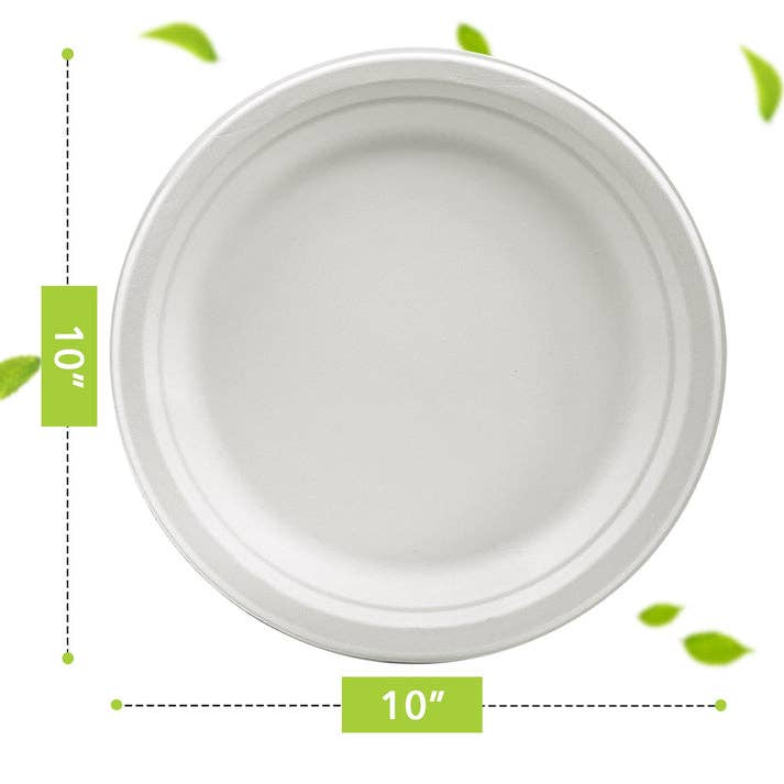 Three Leaf Products – wholesale Disposable plate – Three Leaf 10" Bagasse Round Plate, 500 Ct.1