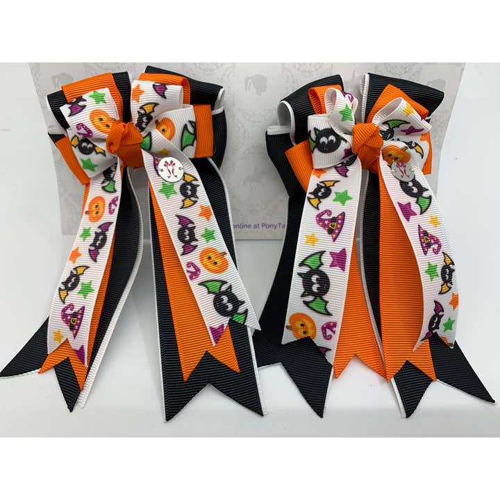 PonyTail Bows- Halloween Boo Bat Black for wholesale by PonyTail Bows