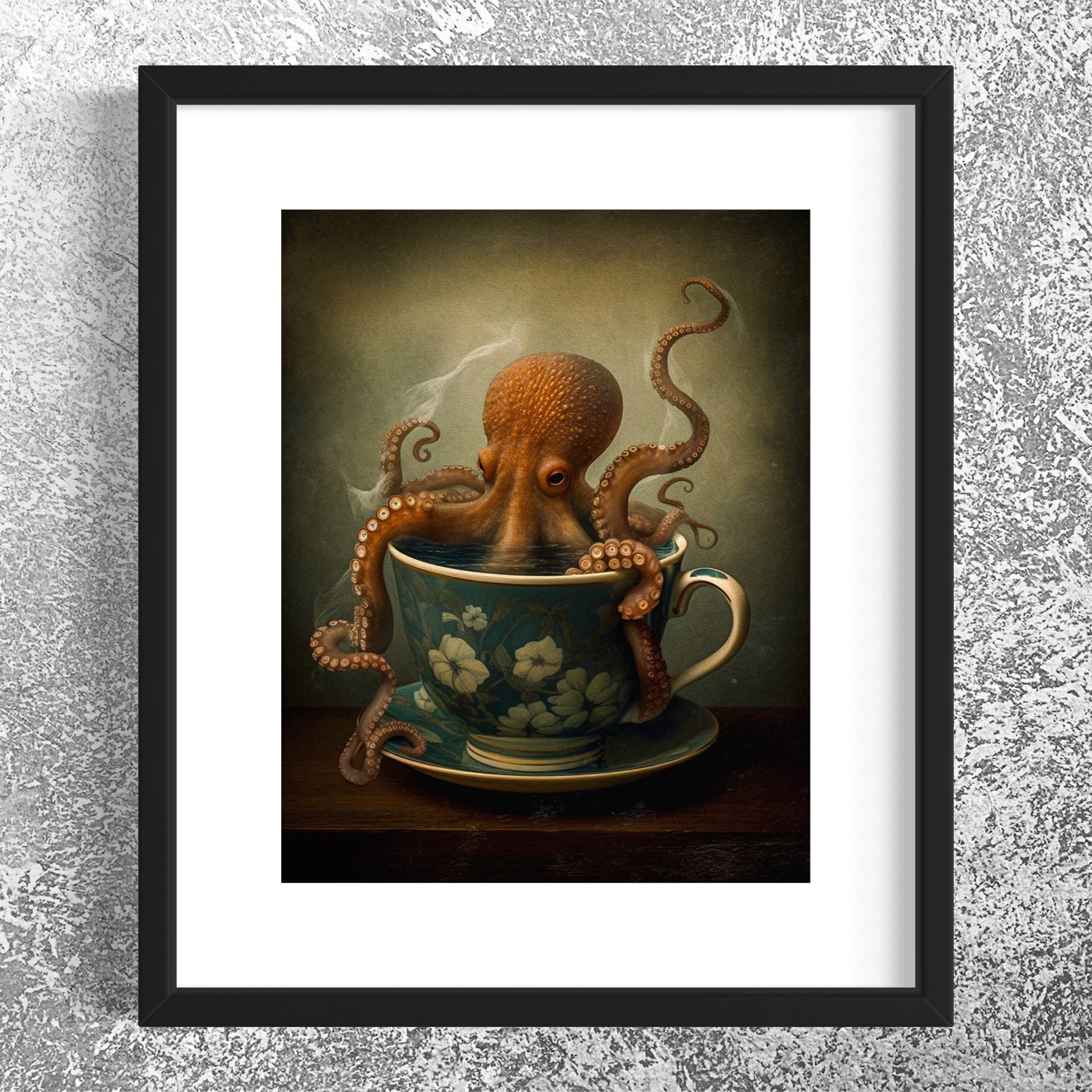 Salty Alyce - Wholesale Art Print - Octopus In A Tea Cup Wall Decor EB1281