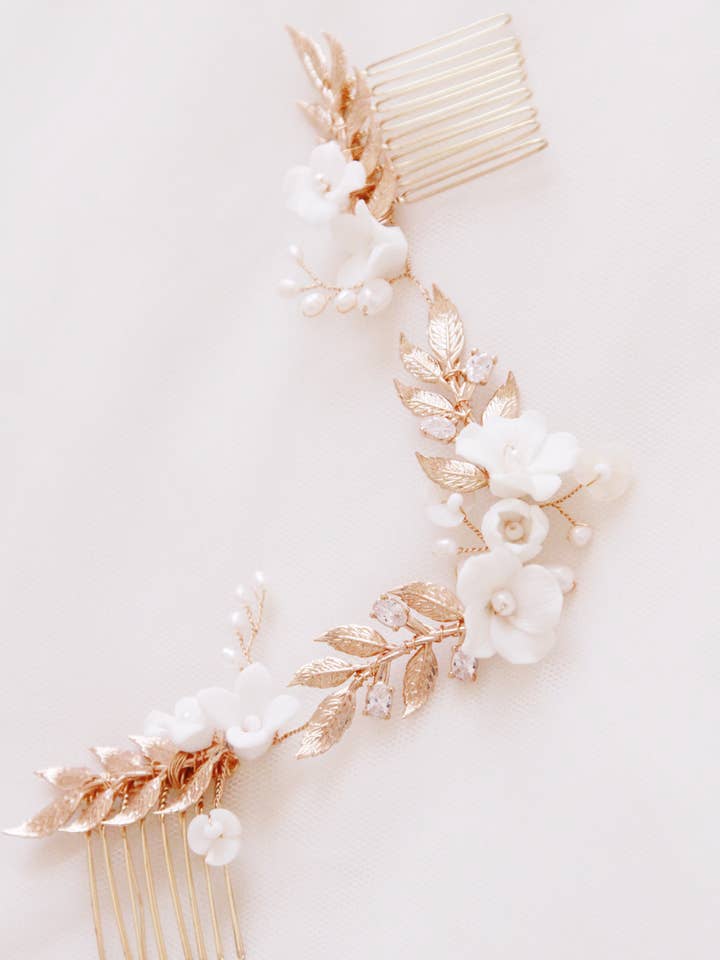 “Victoire” double bridal comb for wholesale by Lily in love