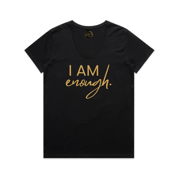 Collective Inspo By Design - Wholesale T-shirt (graphic) – women's - Womens' I Am Enough. You Are Enough. V-Neck T-Shirt3