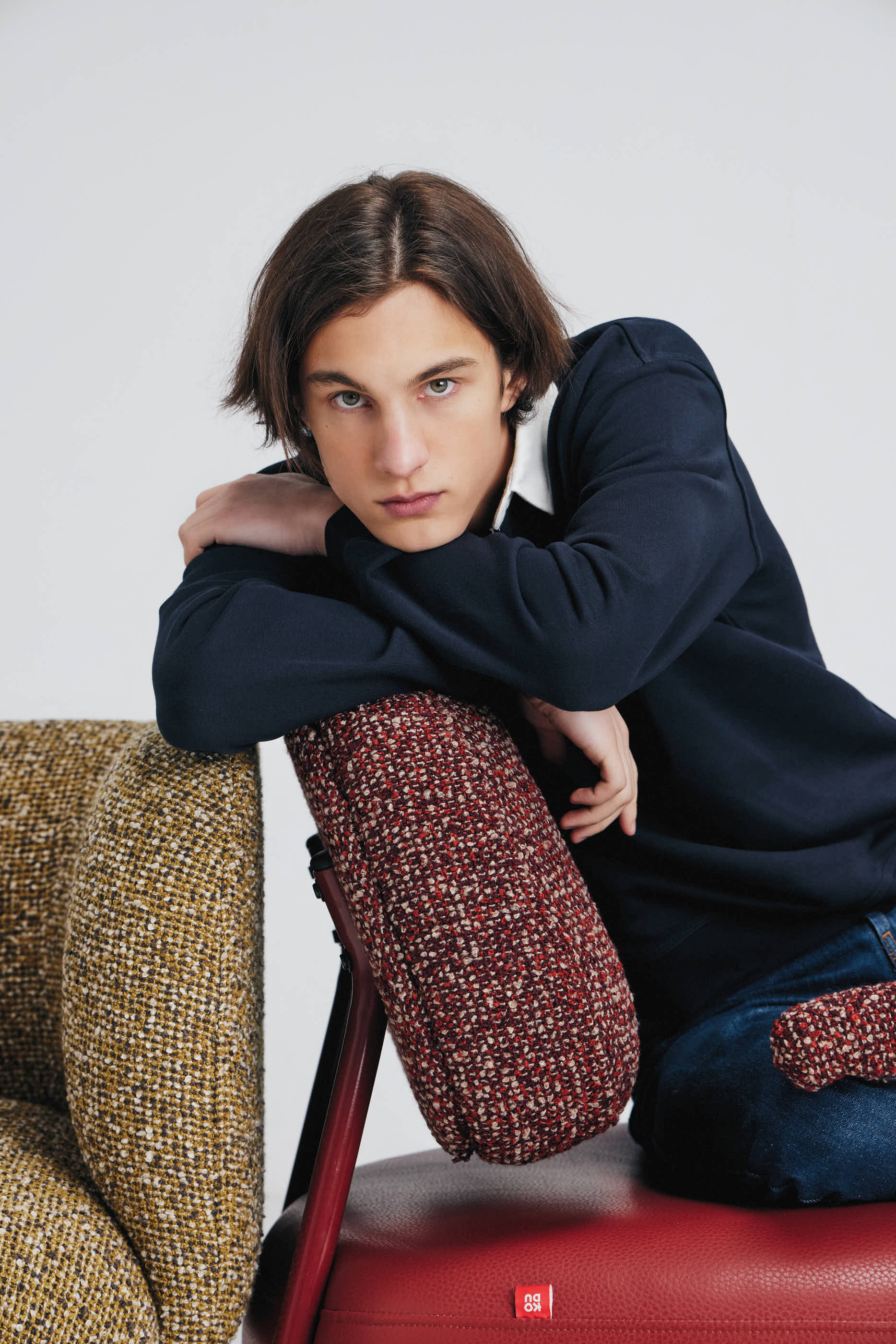 Kodu - Wholesale Chair - Polyester armchair in mottled green tones5