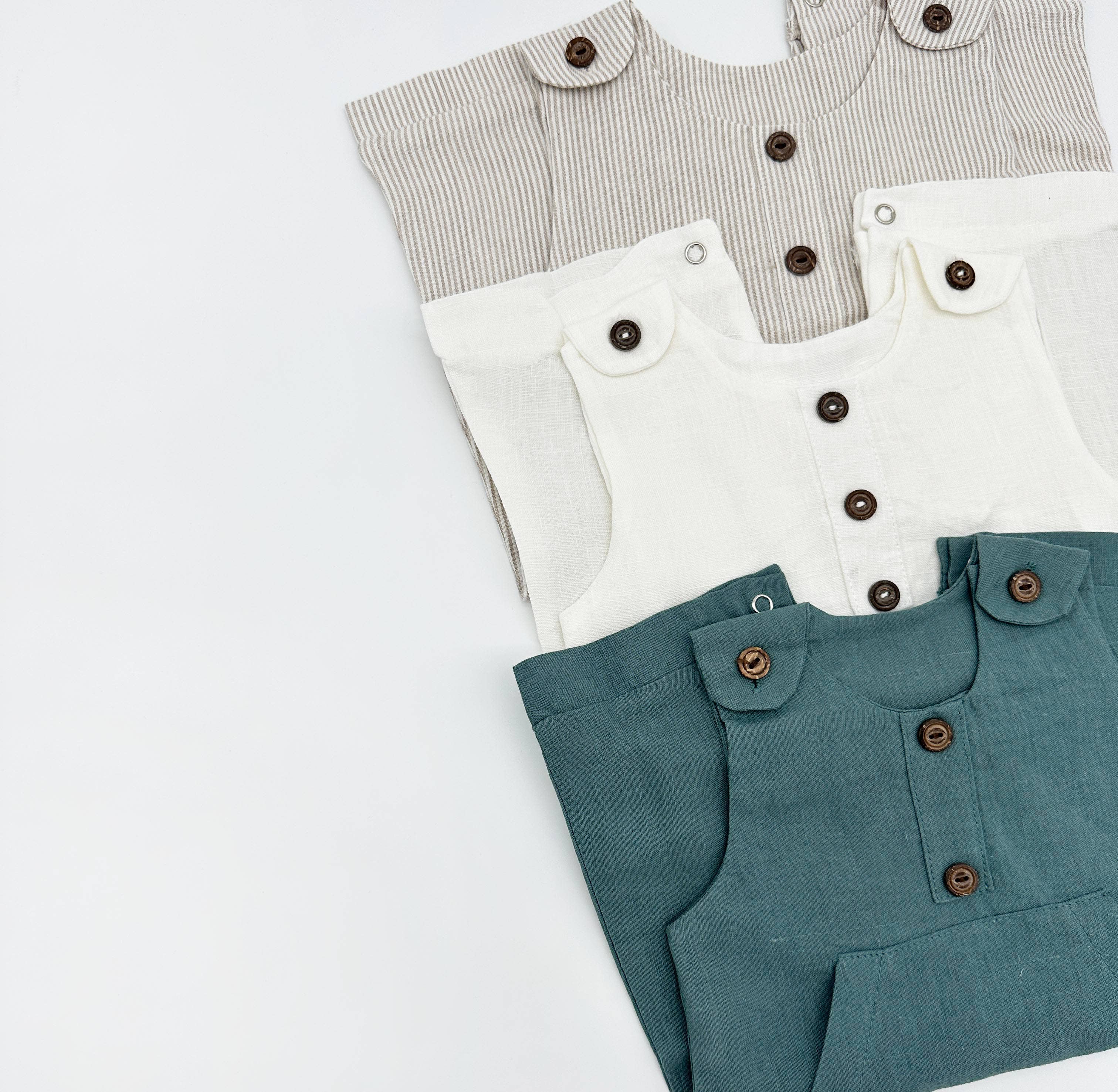 OLIVE & CRADLE - Wholesale Jumpsuit - Baby - Boys Classic Summer Linen Romper | Pierre SHORTS *|* Discontinued5