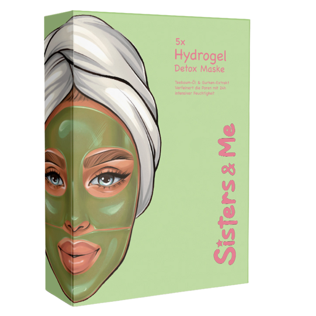 Sisters & Me GmbH - Wholesale Skincare Face Mask - 5X HYDROGEL DETOX MASK WITH TEA TREE OIL & CUCUMBER EXTRACT1