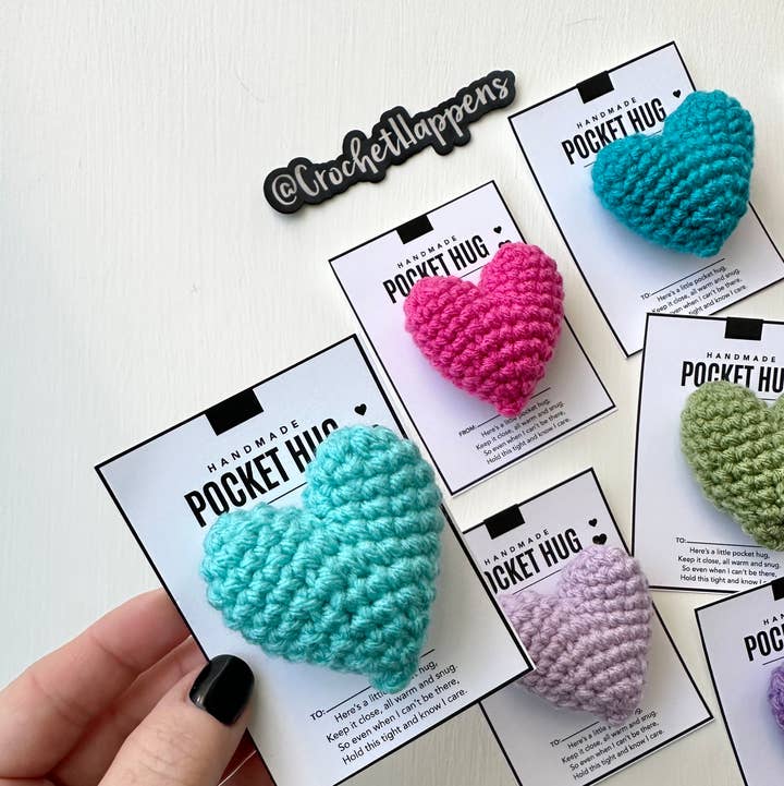 Crochet Happens - Wholesale Keepsake Coin/Token - Pocket Hugs - Set of 8 - Made to Order0
