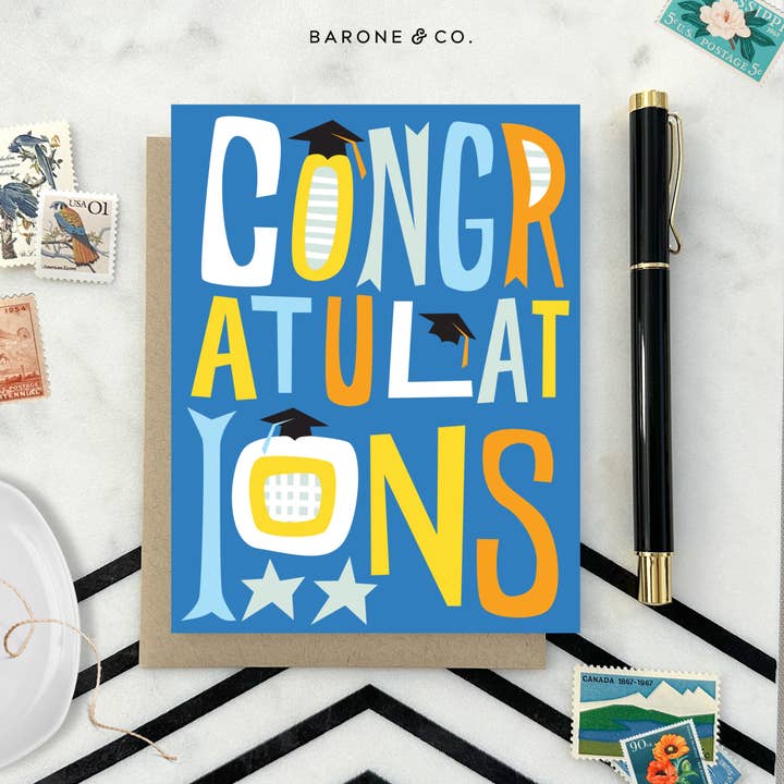 Barone and Co. - Wholesale Graduation Card - Funky Congrats Graduation Card5