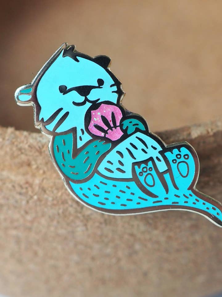 Sea Otter - Minty Green Revers Pin for engroshandel hos LanaBetty