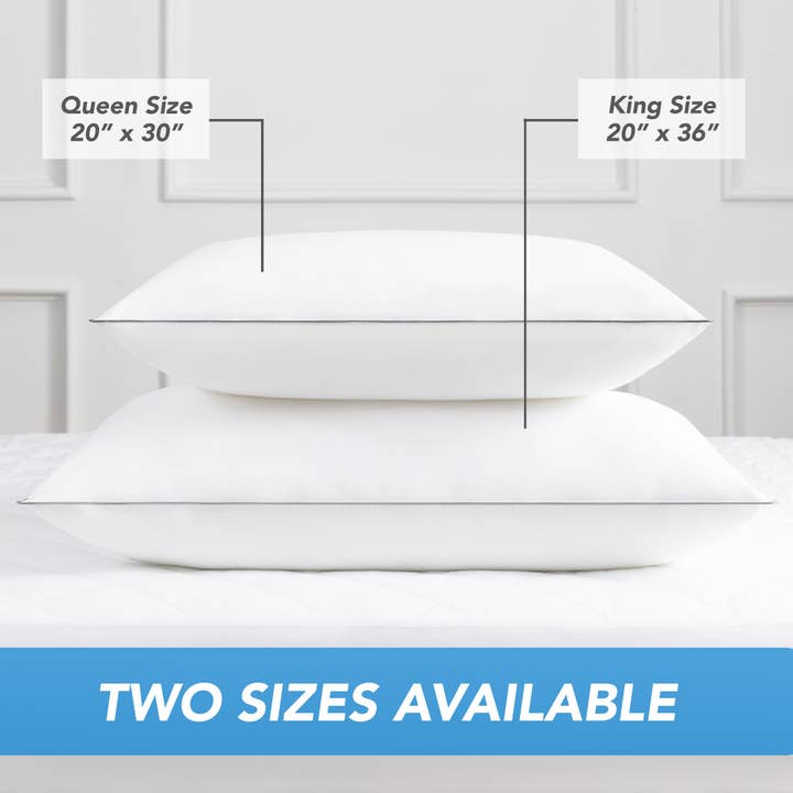 Arkwright Home - Wholesale Bedding Pillow - Cotton Bed Pillow 2pk, Size Options, Hypoallergenic