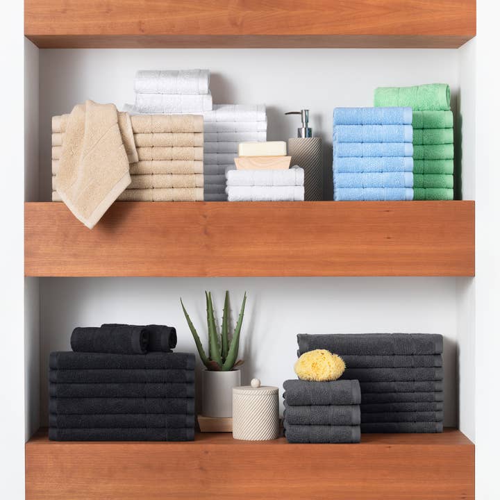 Arkwright Home - Wholesale Wash Cloth - Family Essentials Cotton Washcloths (Bulk Case of 144) 12x1224