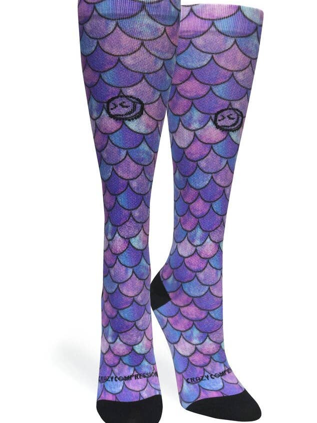 360 Mermaid Purple OTC compressiesokken (standaard en extra breed) voor wholesale door Crazy Compression