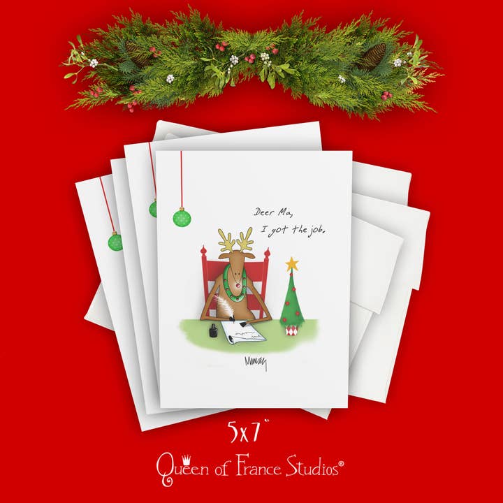 Rudolph The Red Nosed Reindeer Writes A Letter for wholesale by Queen of France Studios