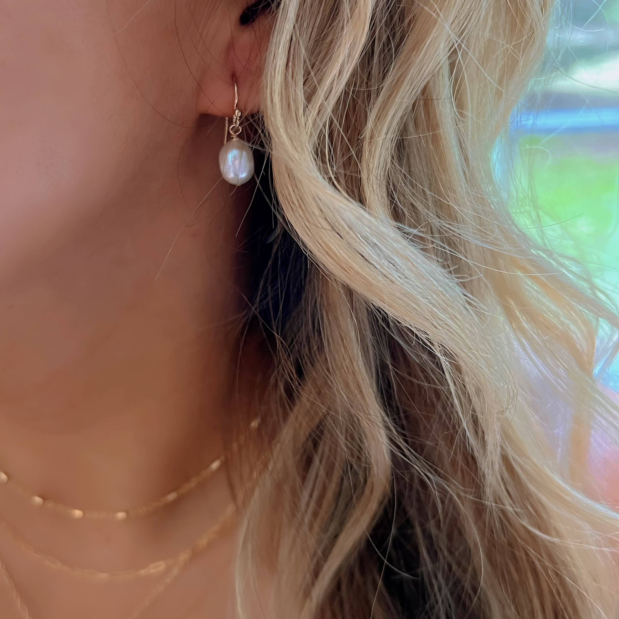 True by Kristy Jewelry - Wholesale Dangle Earrings - Kaia Freshwater Pearl Dangle Earrings Gold / Silver2