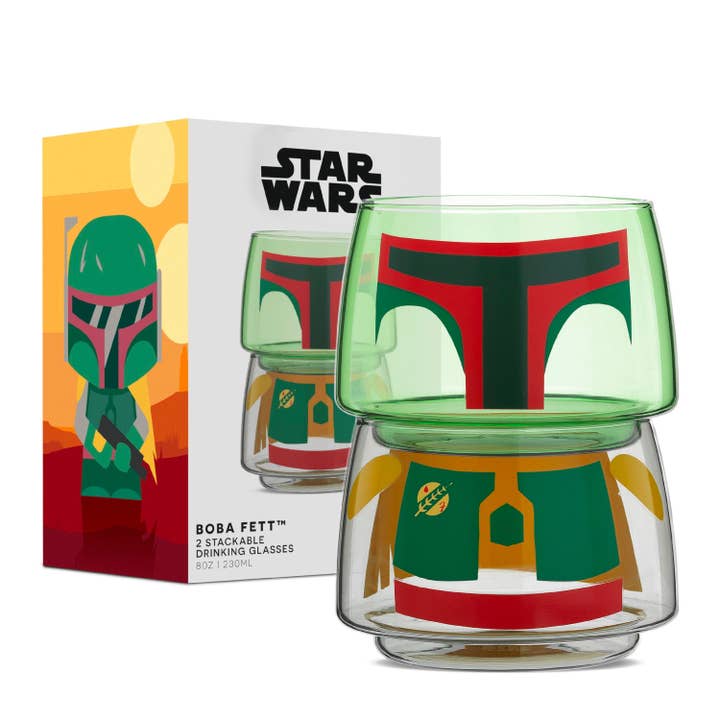 JoyJolt – Engroshandel Drikkeglas/kop – Star Wars™ Karakterkollektion Boba Fett stabelbare briller3