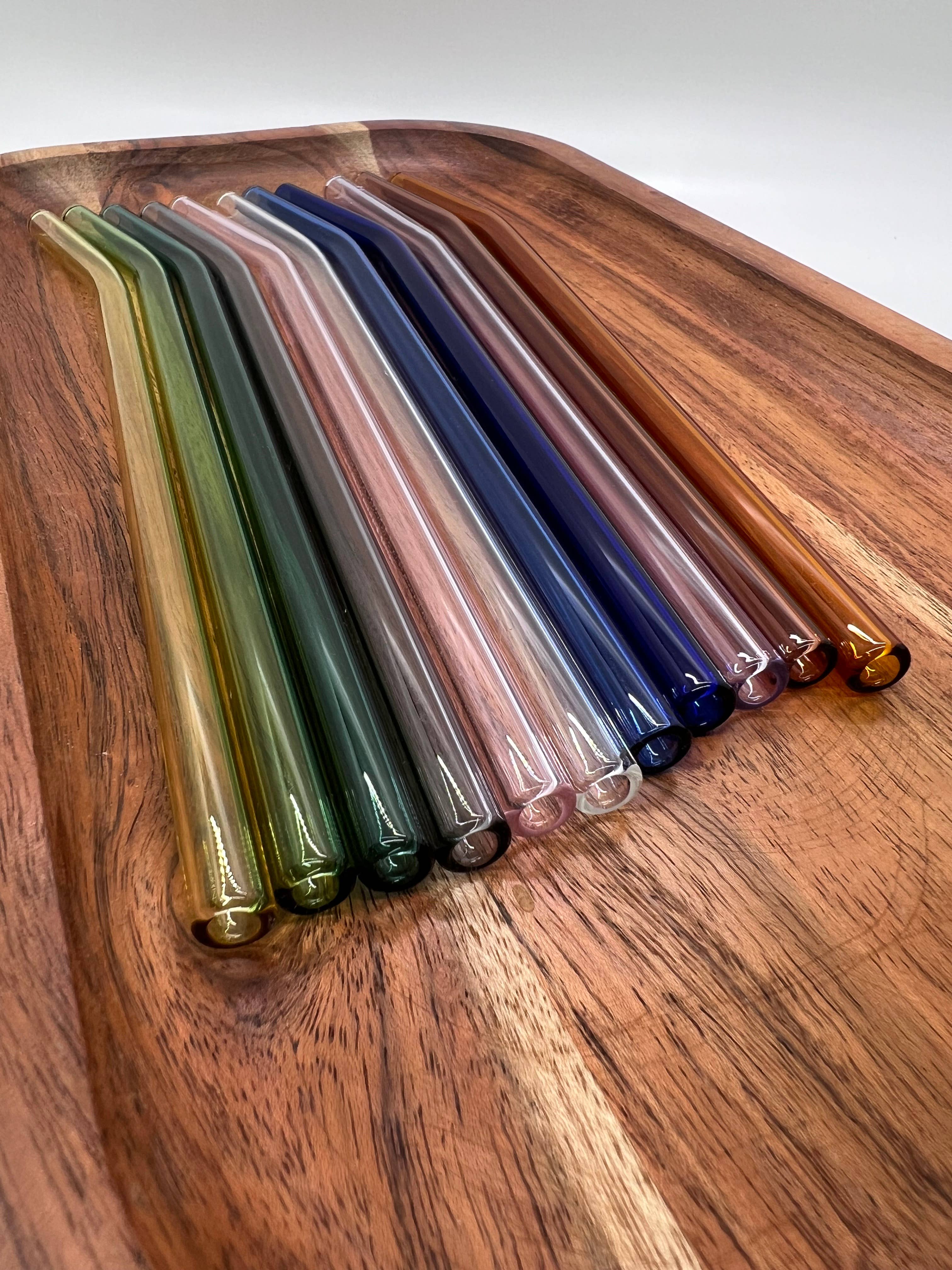 KDC Craft Shop - Vente Paille - Pailles incurvées réutilisables en verre - Plusieurs couleurs2