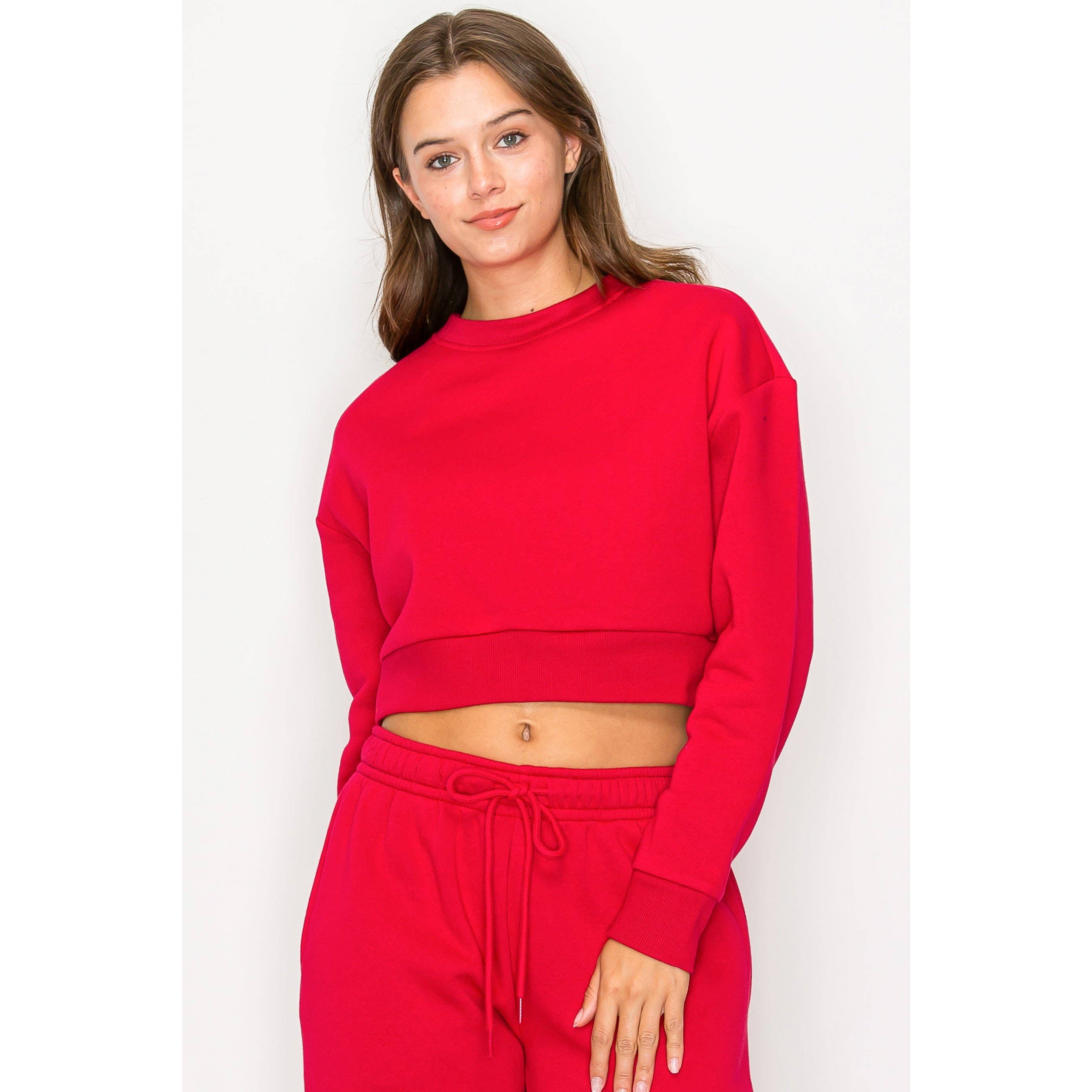 Timeless - Wholesale Sweatshirt - Women's - Cropped Fleece Crewneck Sweatshirt8