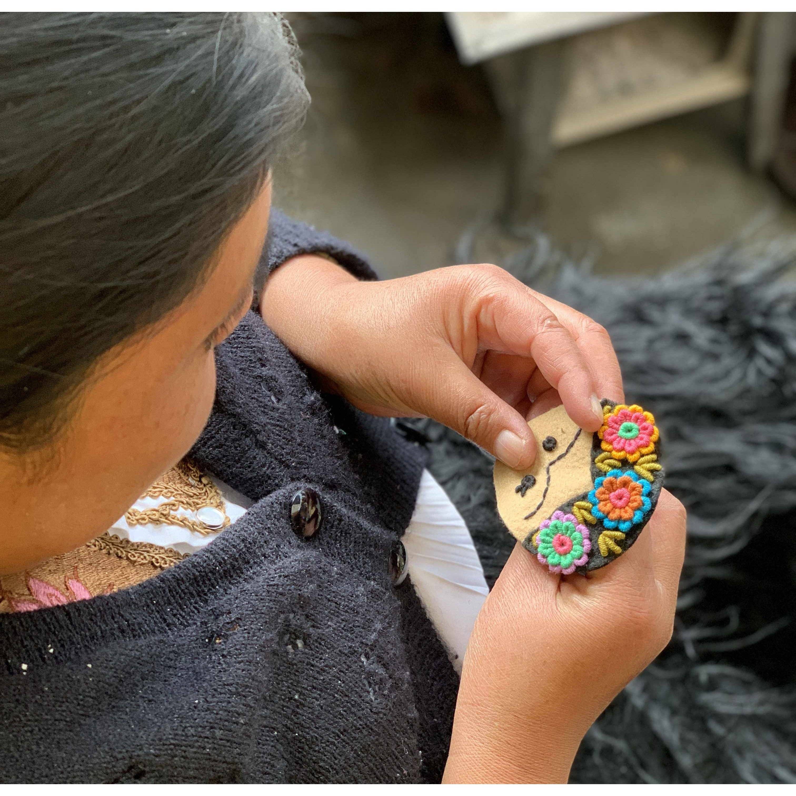 Lumily - Wholesale Ornament - Frida Kahlo Felted Embroidered Handmade Ornament - Mexico8