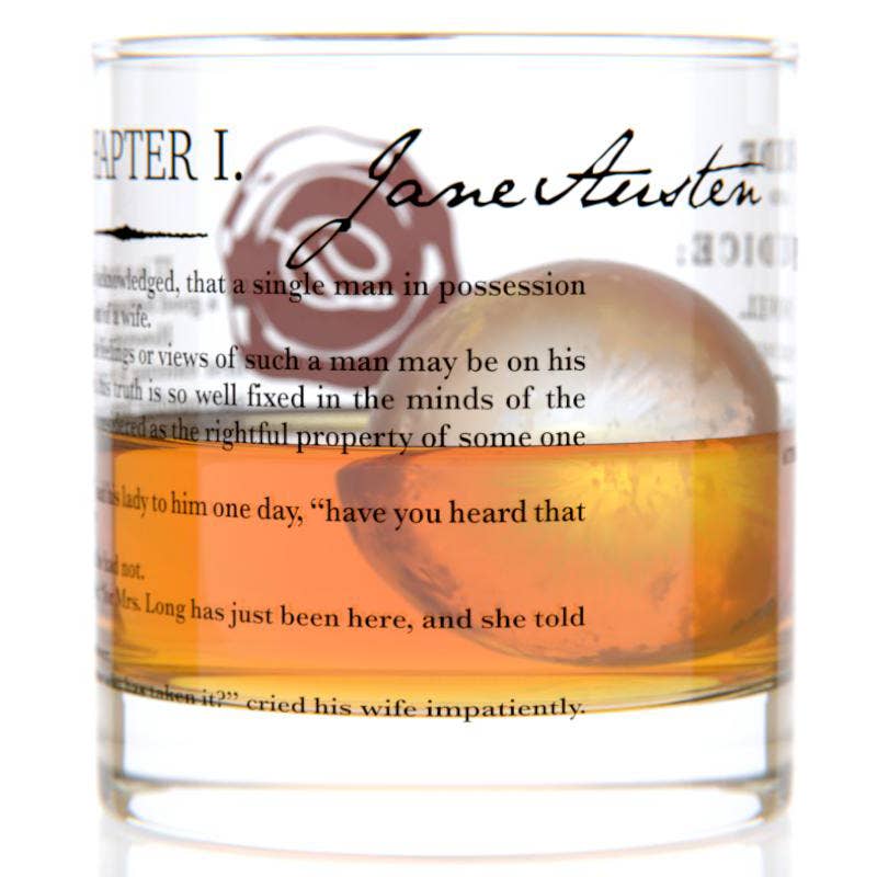 Well Told - Wholesale Cocktail/Liquor Glass - Pride and Prejudice by Austen - Classic Lit. - Rocks Glass2