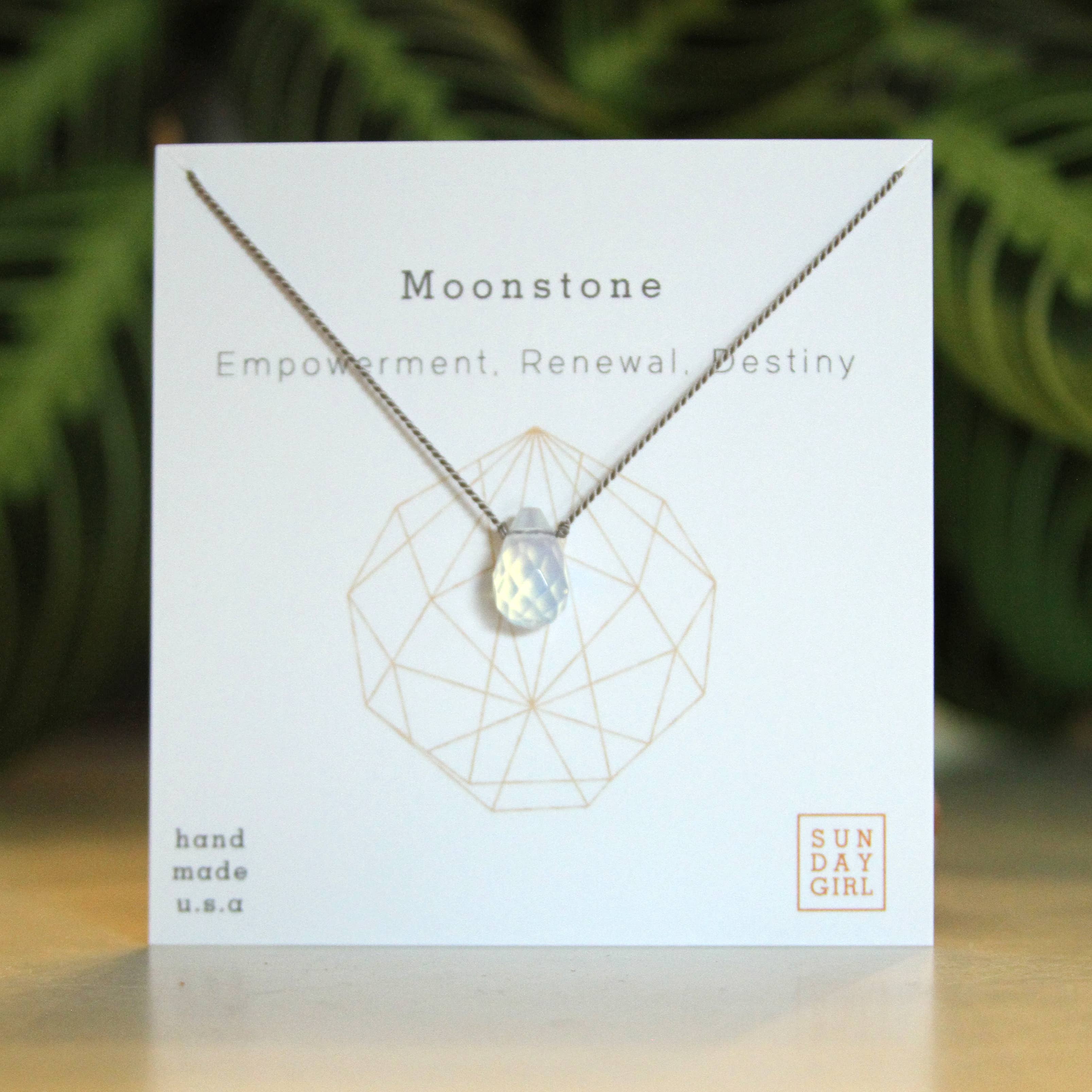 Sunday Girl by Amy DiLamarra - Wholesale Pendant/Charm Necklace - CGN-MON | Healing Crystals and Stones Necklace in Moonstone