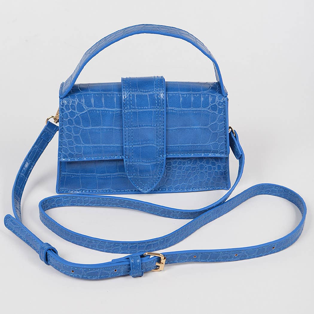 3AM BY H&D ACCESSORIES - Wholesale Crossbody Bag - Women's - Faux Croc Top Handle Crossbody Bag0