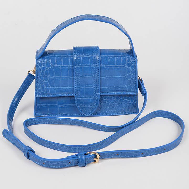 3AM BY H&D ACCESSORIES - Wholesale Crossbody Bag - Women's - Faux Croc Top Handle Crossbody Bag