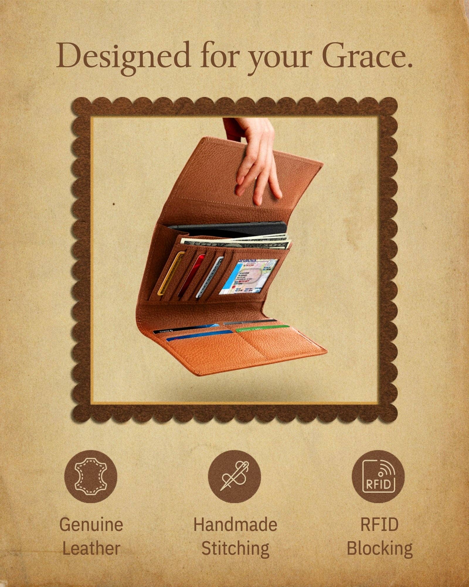 Access Denied Accessories - Wholesale Wallet - Women's - Trifold Clutch RFID Wallets For Women With Checkbook Holder8