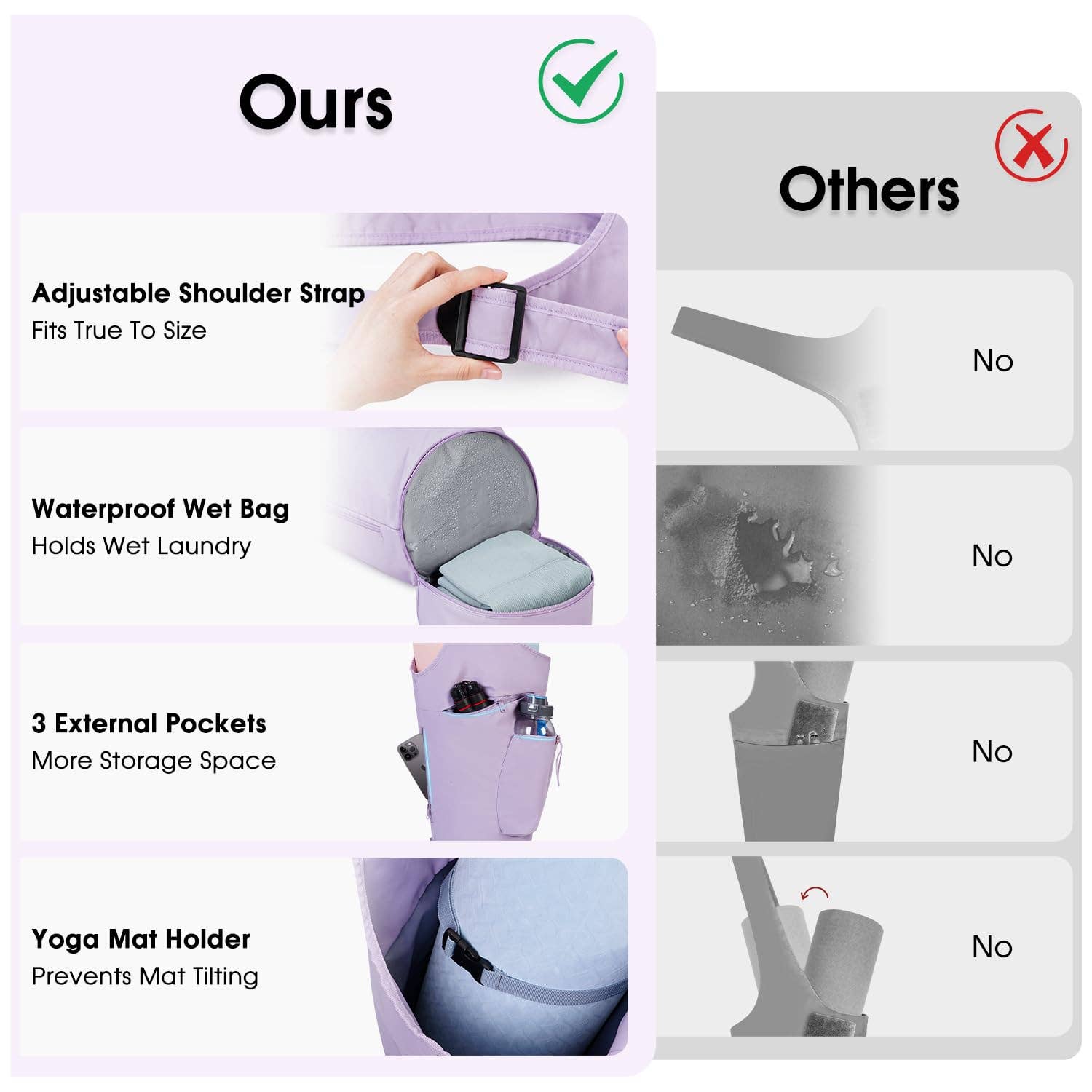 wandf - Wholesale Yoga Bag - Yoga Mat Bag Large Opening Long Tote Yoga Mat Carrier Holder26