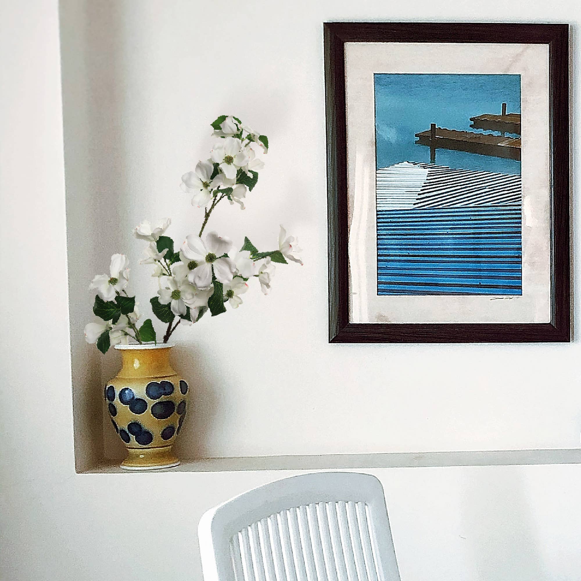 Larksilk - Wholesale Artificial Flowers - 42" White Dogwood Spray With Lifelike Silk Flowers1