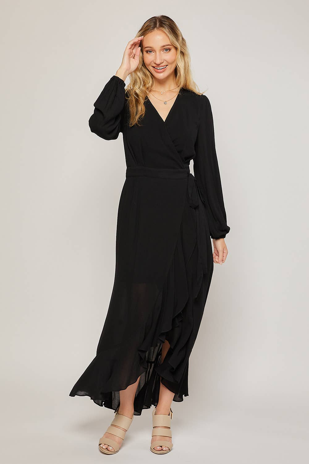 Bluivy – wholesale Dress – Women's – RUFFLE HEM MAXI WRAP DRESS42