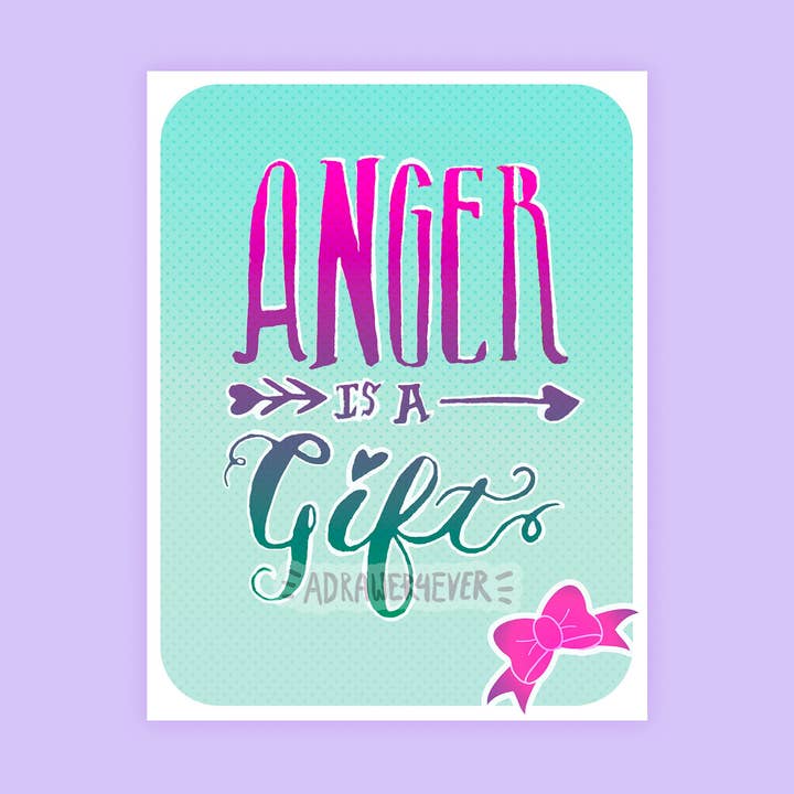 Anger Is a Gift Print for wholesale by ADRAWER4EVER