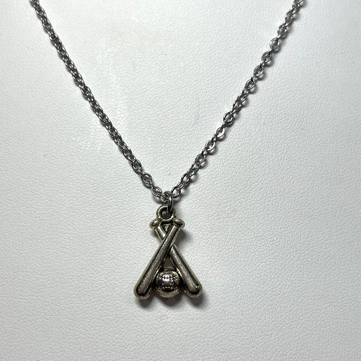 TSC Jewelry – wholesale Hänge-/berlockhalsband – Basebollträ rostfritt stål charmhalsband1