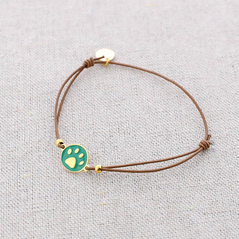 Sonata - Wholesale Charm/Dangle Bracelet - Enamel Doggy Print Steel Elastic Bracelet2