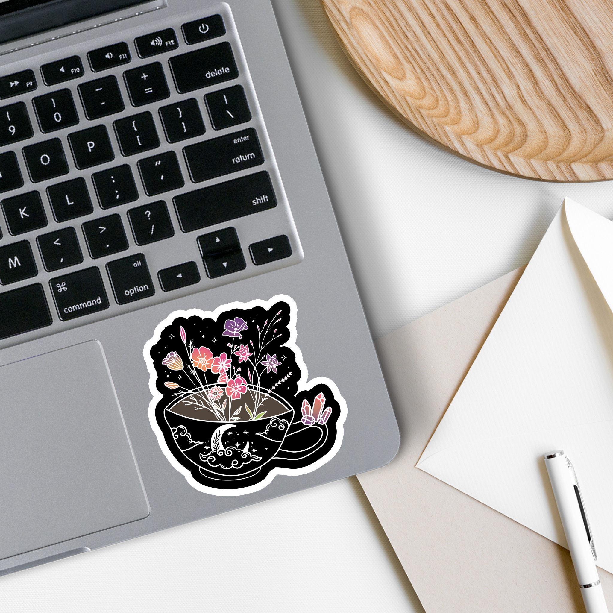 Rebel and Siren Stickers - Wholesale Sticker - Flowers | Moon | Tea Cup | Witch | Waterproof Sticker | 2.7"1