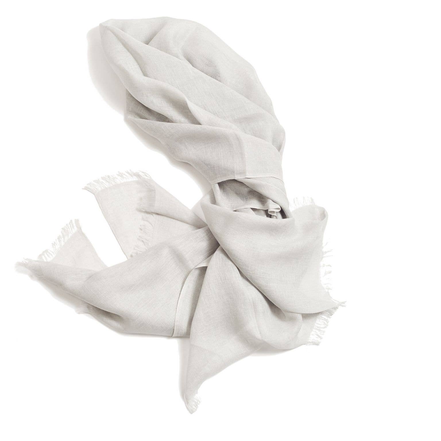 Variously – wholesale Halsduk - Dam – Pebble Soft Grey Handloom Modern Artisanal Linnehalsduk11