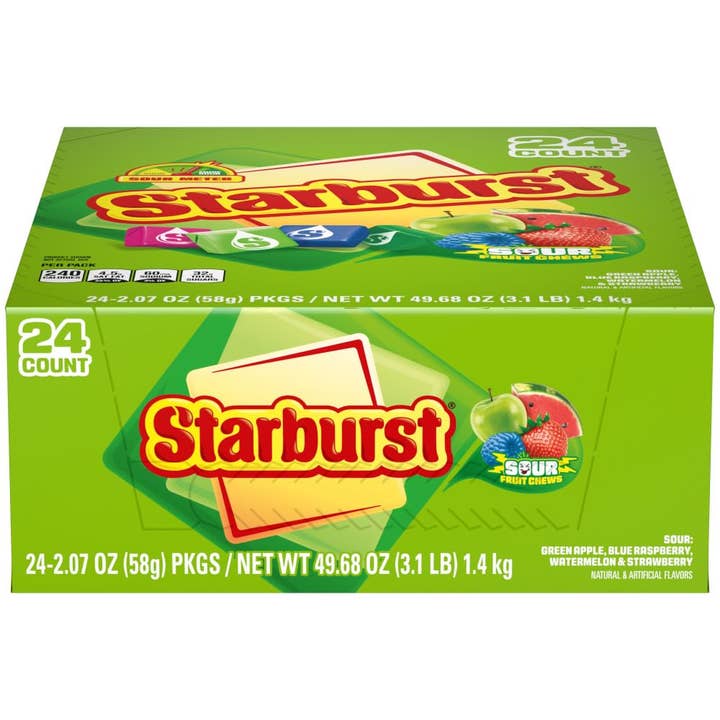 Starburst Chews aux fruits acidulés 2,07 oz 24 unités pour la vente par Snacky Candy