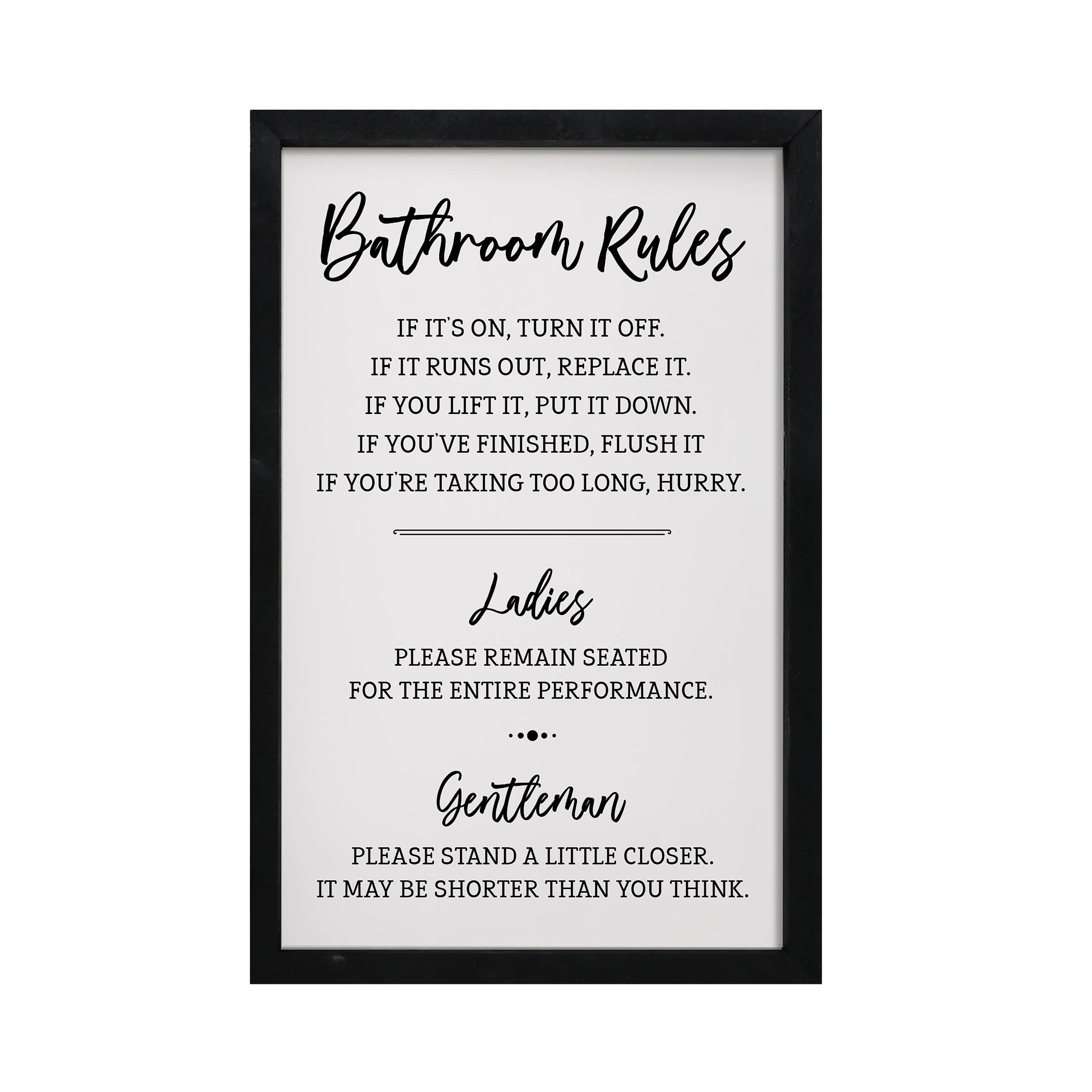 LifeSong Milestones - Wholesale Wall Sign - Wooden Framed Home Decor Bathroom Rules for Ladies0