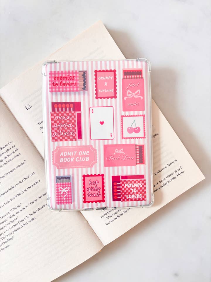 Inserto tipo caja de cerillas para Kindle/eReader "Amantes de los libros" rosa para venta al por mayor de Fleurs on Sunday