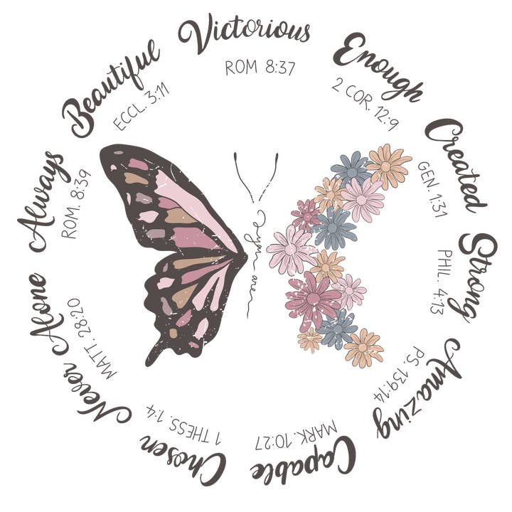 Adesivo in vinile retrò You Are Butterfly, 7,6 x 7,6 cm per la vendita all'ingrosso da parte di Savannah and James Co