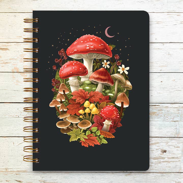 Caderno/Diário (Linhas) - Cogumelos Noturnos por atacado de Brook Isle