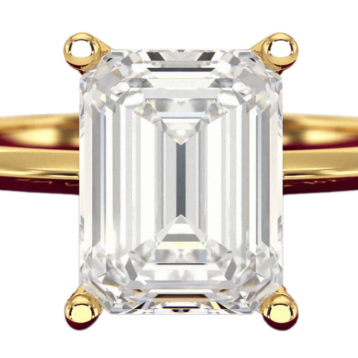 Bague de fiançailles solitaire en diamant taille émeraude de 2 carats avec bord tranchant pour la vente par Evara Jewelry