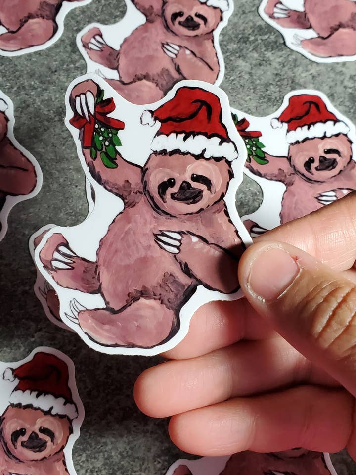 Kiss me Sloth Sticker for wholesale by Dragon Art