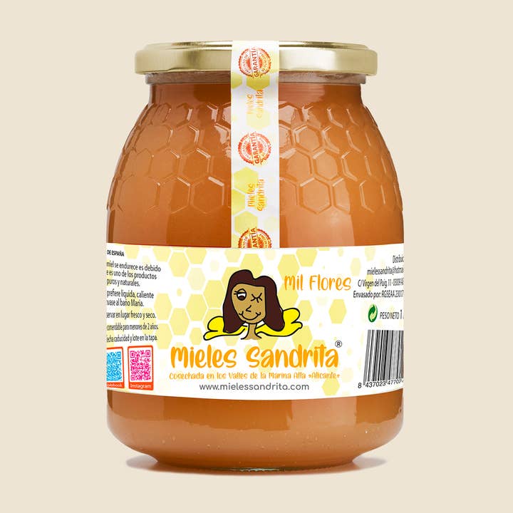 Miele Mille Fiori 1 Kg per la vendita all'ingrosso da parte di Mieles Sandrita