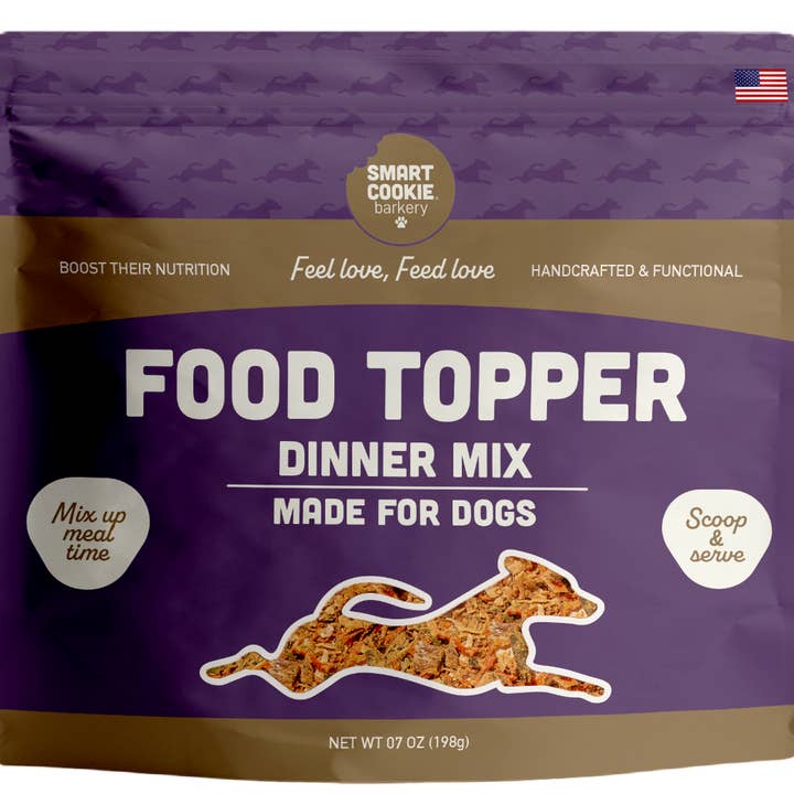 Dinner Dog Food Topper - 7oz for wholesale by Smart Cookie Barkery