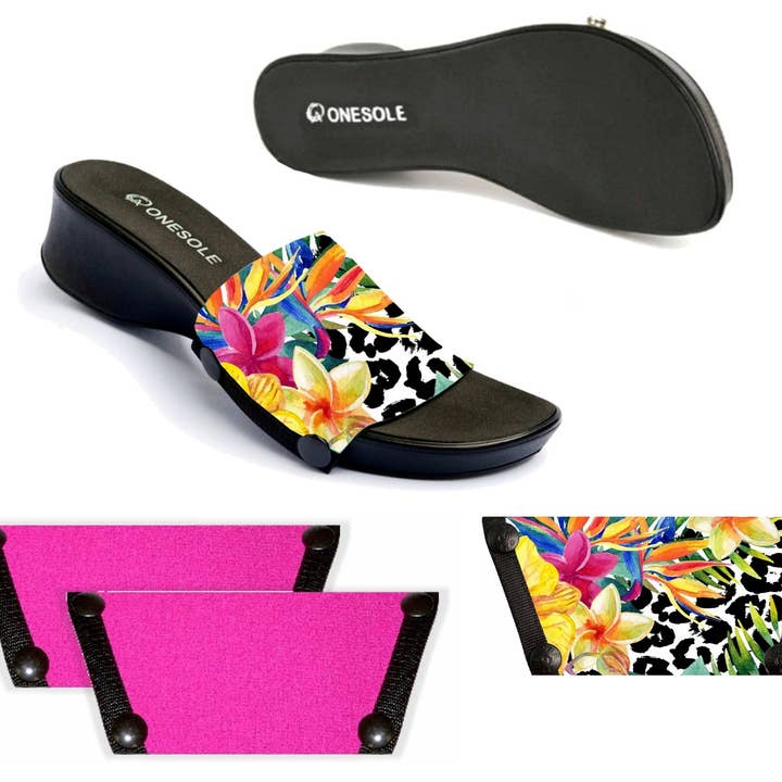 * Black Leisure Floral Leopard Leisure Set sizes 5-13 for wholesale by Onesole