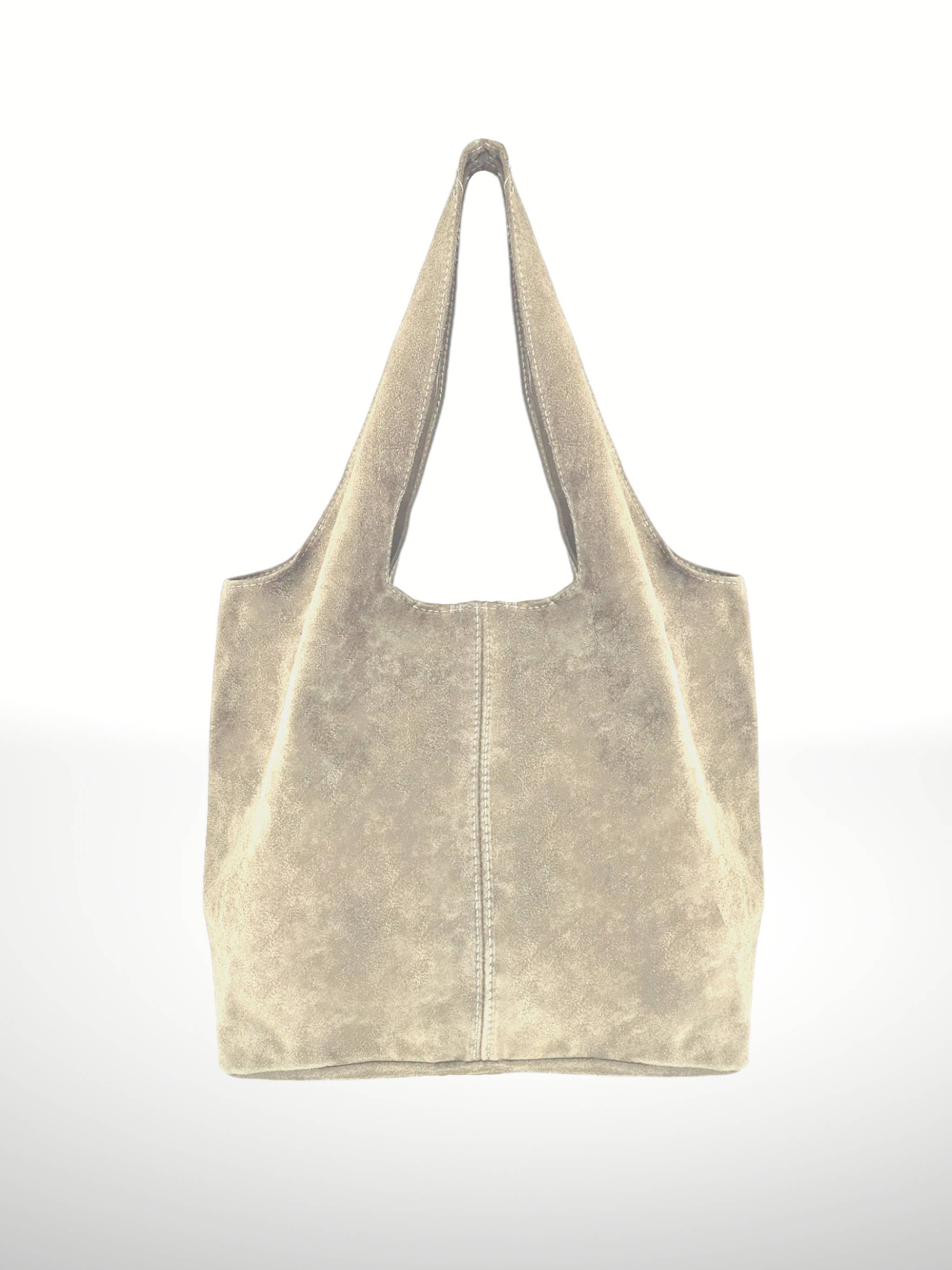 ITALIAN'S LEATHER - Wholesale Top Handle Bag - Women's - Giannina 221024 Suede Leather Shoulder Bag11