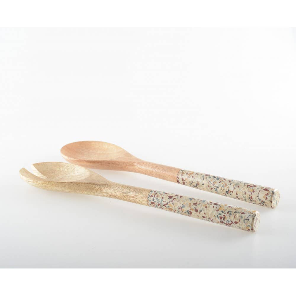 AULICA – Utensílios para servir por atacado – Pegadores de salada com cabo marmorizado2