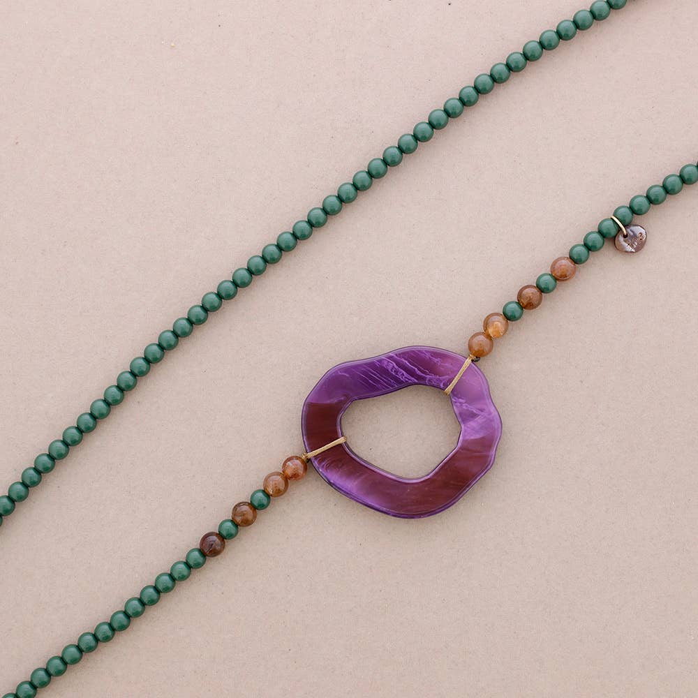 Sonata – wholesale Choker/Krage – Oregelbunden cirkel harts långt bollhalsband0