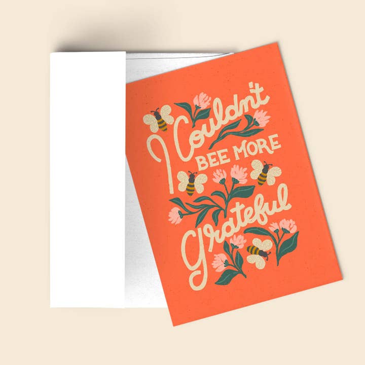 Vintage Botanical Thank You Card - Jeg kunne ikke Bee Mere... (Kopi) for engroshandel hos Liz Kohler Brown