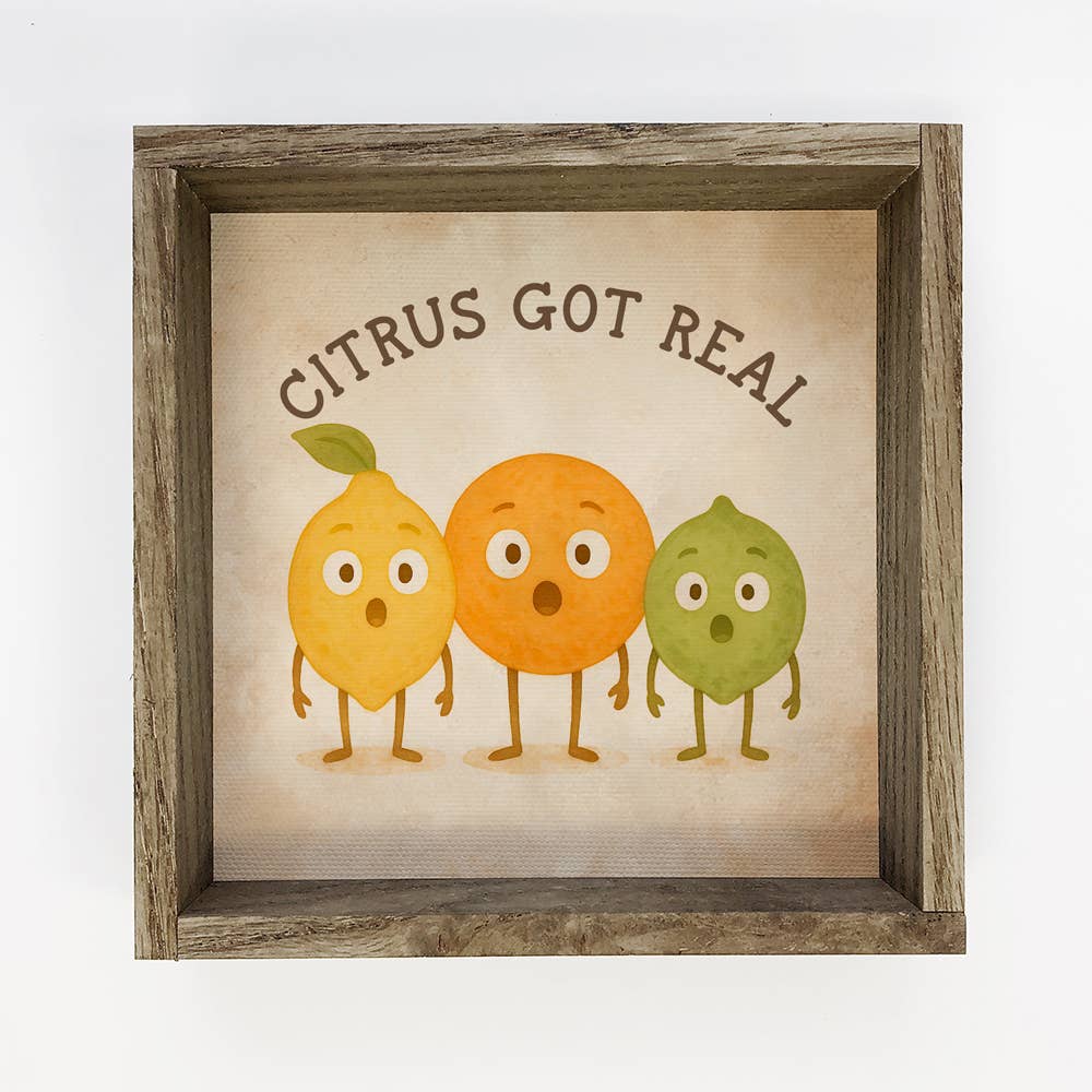 Hangout Home - Wholesale Sign - Funny Farmer's Market Citrus Got Real - Cute Canvas Sign