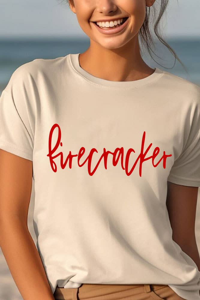 Top Avenue – T-shirt estampada - Mulher por atacado – Firecracker, 4 de Julho, PLUS T-Shirt Unissex Gola Redonda23