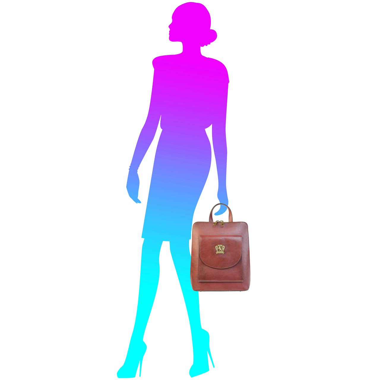 Pratesi – Großhandel Rucksack – Damen – Pratesi Todi Transformierbarer Rucksack B504- Bruce Cognac1